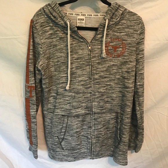 pink ut university of texas hoodie zip up - Picture 1 of 4